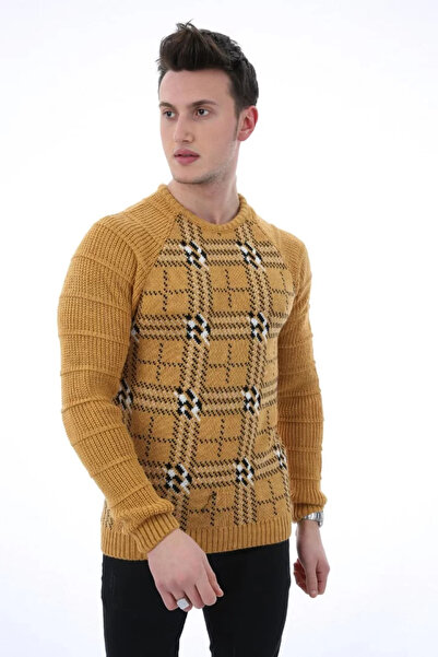 MORADO SE SIENTE PERFECTO Plaid Patterned Crew Neck Men's Casual Knit Sweater