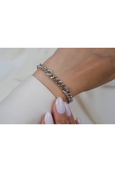 ATELİER TUĞBA Blk313 Stone-Embellished Cuban Chain Bracelet (17 cm + 2 cm Ext...