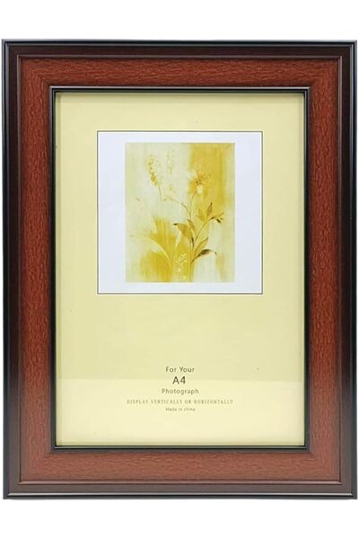 Decorhills إطارات وديكورات: إطار زجاجي للصور والمستندات مقاس A4 مع خشب