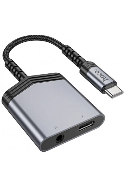 Hoco Adaptor Audio USB-C - USB-C / 3.5mm LS39, Negru
