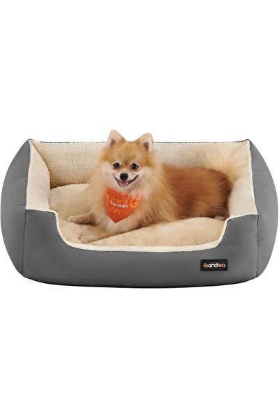 feandrea κρεβάτι σκύλου, πολυπροπυλένιο/ύφασμα, σκούρο γκρι/μπεζ, 70 x 55 x 2...