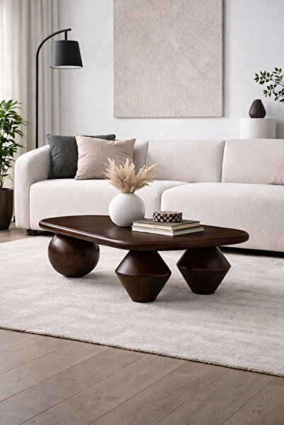 Trihome Doğal Masif Heykelsi Tasarımlı Kayın Ağacı Masif Ahşap Modern Orta Se...