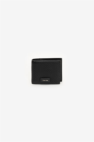 Calvin Klein Embossed Woven Billfold W/ Coin Erkek Cüzdan Siyah