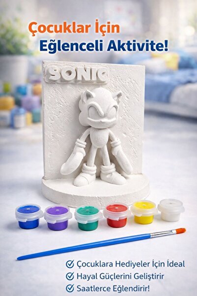 Can Tasarım Evi Sonic 13cm Taş Boyama Figür Çocuk Gelişimi Anne Çocuk Etkinli...