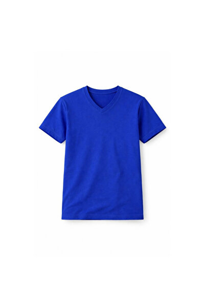 Narnuga Young Girl's V-Neck T-Shirt Model - Cobalt Blue