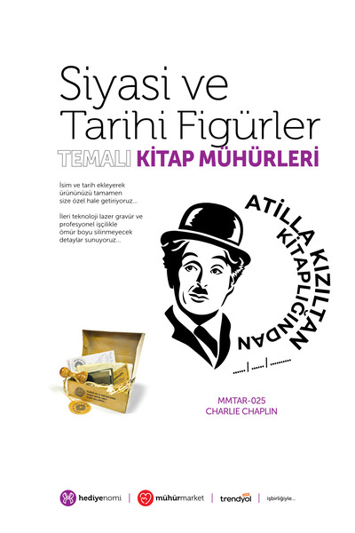 HEDİYENOMİ MühürMarket > ختم كتاب تشارلي شابلن - إكليبريس - ختم كتاب > MMTAR-025