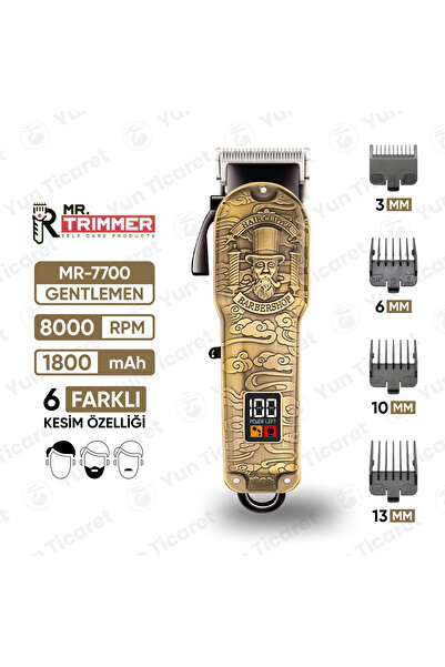 MR.TRİMMER Şarj Göstergeli 6 Kademeli 8000 RPM 1800 mAh Saç Sakal Tıraş Makin...