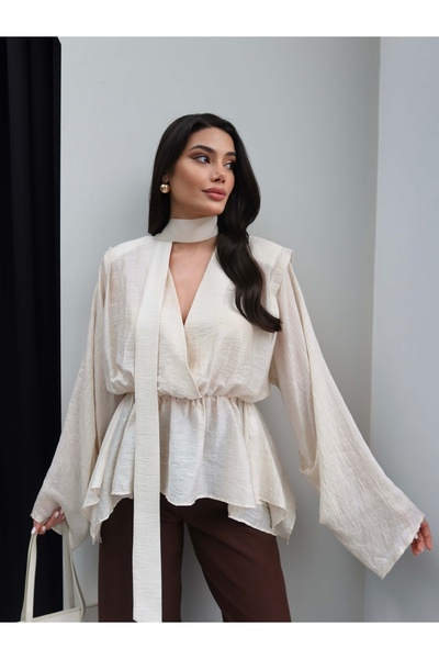 ESRAHELVACI Scarf Detailed Jacquard Shirt