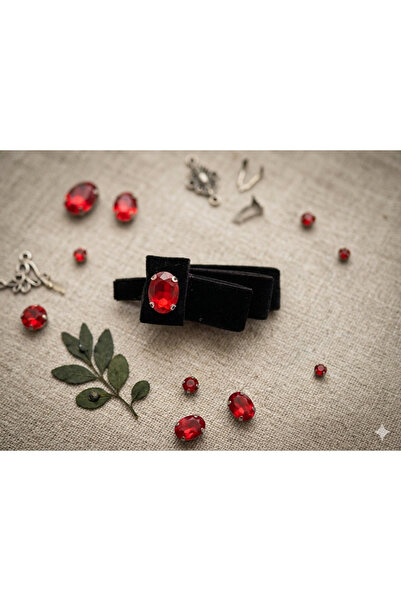 roseberry kadife renkli taşlı pens toka özel gün bayram hediyelik