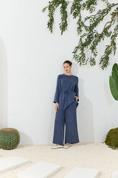 Aker Navy Blue Elastic Trouser Skirt