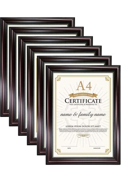 Decorhills A4 Certificate Frame, Real Glass, Wall Mounted & Tabletop Display,...