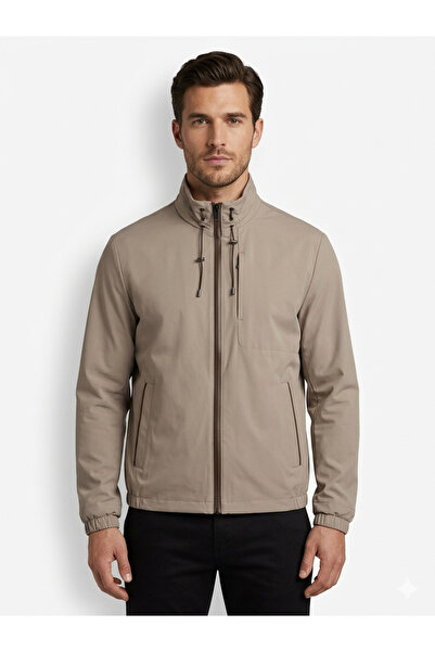 Diandor Men's Stand Collar Zippered Seasonal Slim Coat Lightweight Comfortabl...