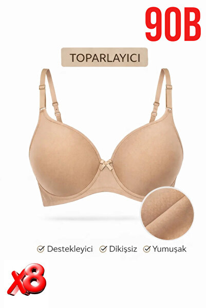 PRUSA İÇ GİYİM Women's Padded (Supported) Underwire Gathering Bra in Beige X8...