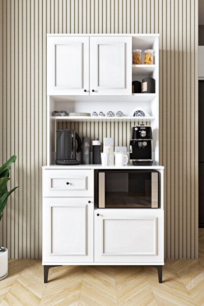 Ases Mobilya ASL251 Kahve Köşesi Çok Amaçlı Dolap 1 Çekmece 4 Kapak Özel Çıta...