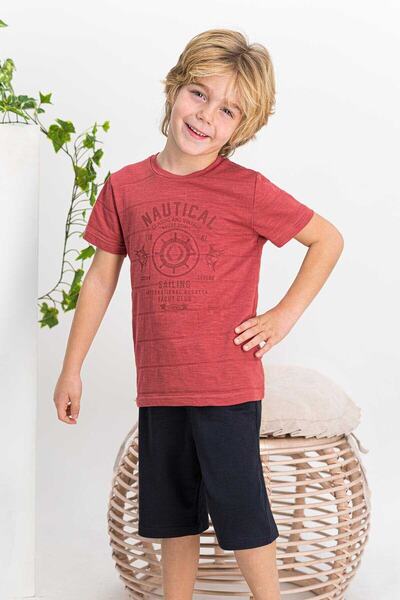 Arnetta Nautical Sailing Dusty Rose Boy Bermuda Set