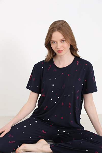 ELİTOL Bamboo Knitted Patterned Women's Pajama Set