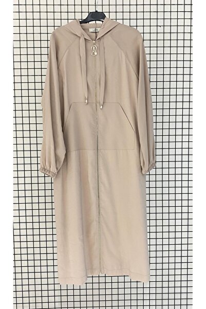 Armine Trendy Chic Hooded Zippered Raglan Sleeve Comfortable Cut Summer Hijab...