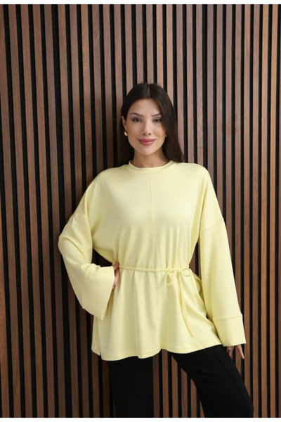 MODAELA Άνετο τουνίκ με σχισμές στα πλαϊνά και λεπτομέρεια δεσίματος