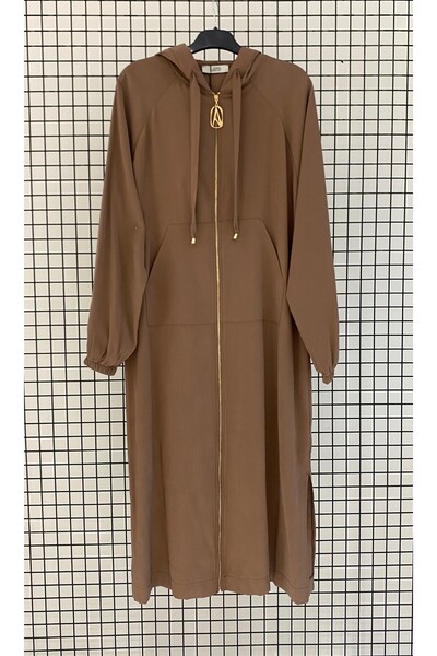 Armine Trendy Chic Hooded Zippered Raglan Sleeve Comfortable Cut Summer Hijab...