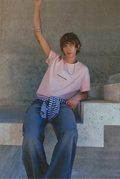 Pull & Bear STWD yazılı pembe tişört