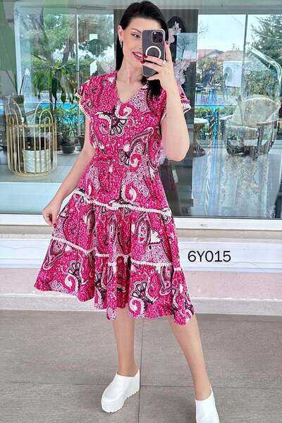 İnce Topuk Gipeli Viscose Dress 6Y015