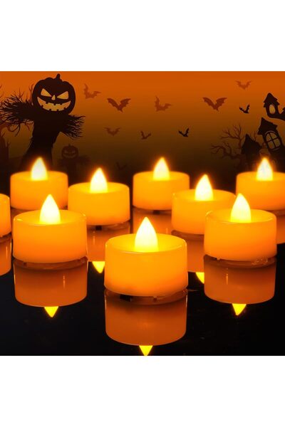 AMagic Set 24 Lumânări LED Portocalii fără Flacără AMAGIC, Tealight Decor Hal...