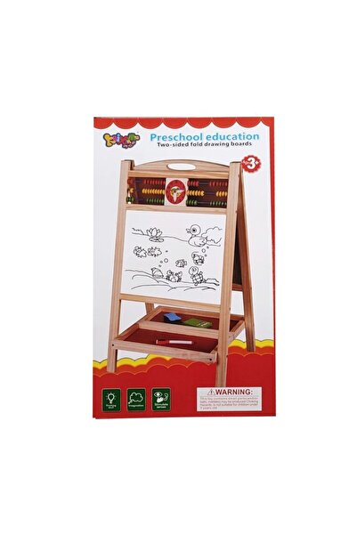 Noname Tabla din lemn dubla cu abac, creta si marker, ZJA061536