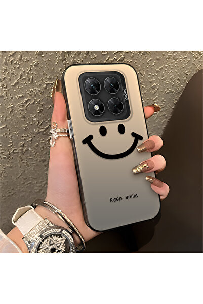 Hontinga Poco X7 Compatible Silicone Edge Hard Back Anti-Fall Phone Case Smile