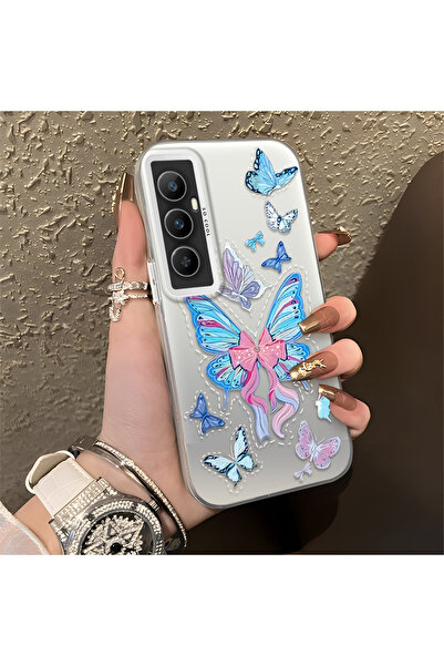 Hontinga حافظة هاتف Realme C65 متوافقة مع حافة السيليكون الصلبة ومضادة للسقوط...