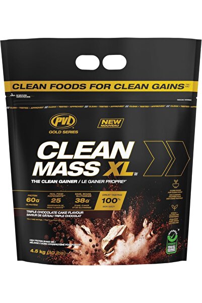 PVL كلين ماس إكس إل لزيادة الوزن 10 أرطال، بنكهة الكيك بالشوكولاتة الثلاثية
