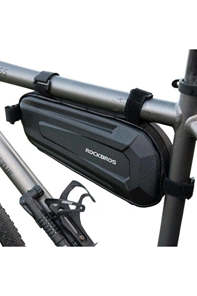 ROCKBROS Waterproof Bicycle Bag - 1.5L Capacity, Front Frame Mount, Black