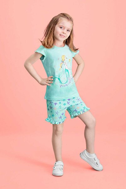 ROLY POLY مجموعة شورت حورية البحر باللون الأخضر للفتيات