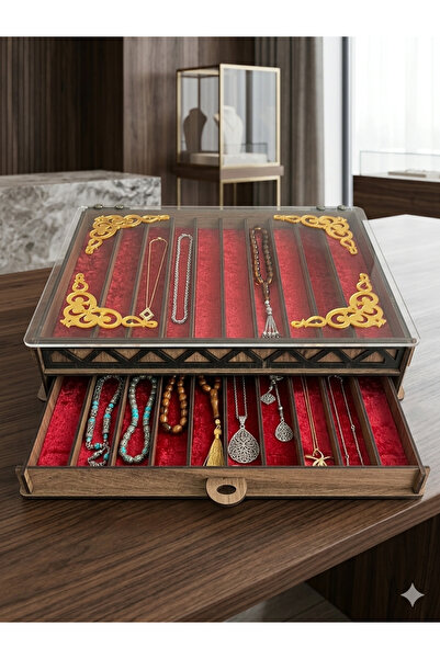 URFA LAZER Kişiye Özel Ahşap Akrilik (Pleksi) Kapaklı Tesbih Kolye Koleksiyon...