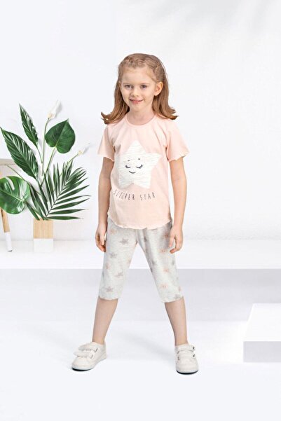 Arnetta Girl's Pink Sleeper Star Capri Set