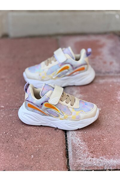 GÜLERSHOES Kız Çocuk Cırtlı Hafif Nefes Alır Fileli Spor Ayakkabı 26-27-28-29...