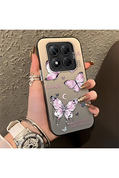 Hontinga Poco X7 Compatible Silicone Edge Hard Back Anti-Fall Phone Case Purp...