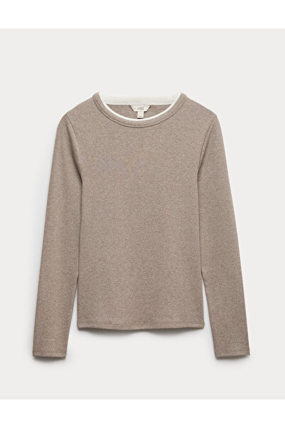 Marks & Spencer Pamuk Karışımlı Yaka Detaylı Üst