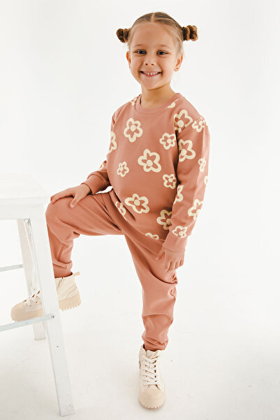 ROLY POLY Rolypoly Flowers Light Brown Girls Tracksuit Set