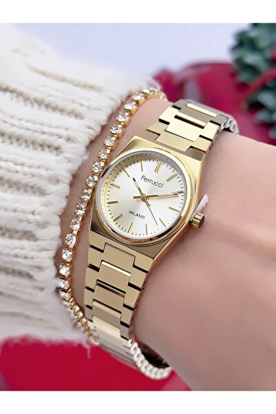 Ferrucci Steel Cord Steel Case Women's Wristwatch 3 Atm Waterproof 2 Years Wa...