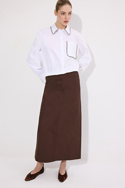 Touché Privé STONE EMBROIDERED SHORT SHIRT