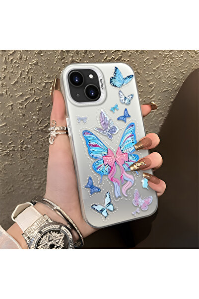 Hontinga iPhone 13 Mini Compatible Silicone Edge Hard Back Anti-Fall Phone Ca...