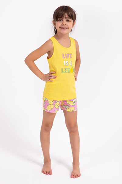 Arnetta Life Is A Lemon Yellow Girls' Shorts Set