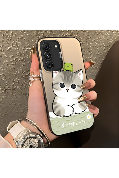 Hontinga حافظة هاتف سامسونج جالاكسي S22 متوافقة مع حافة السيليكون الصلبة ومضا...