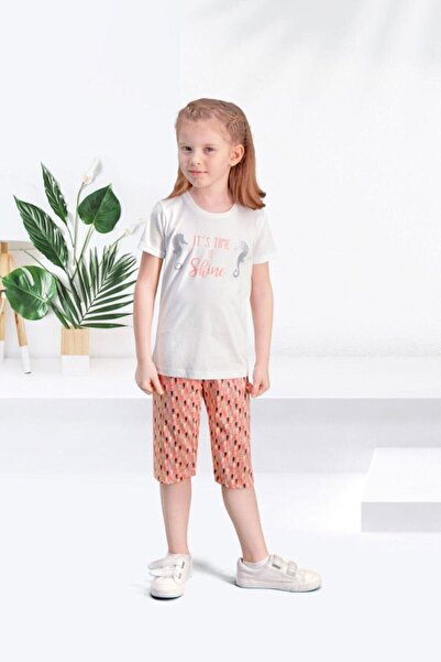 Arnetta Girl's Beige Shinehorse Capri Set