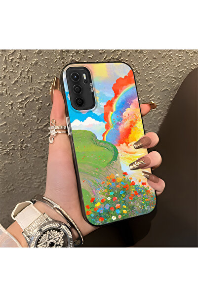 Hontinga حافظة هاتف OPPO A54 4G متوافقة مع السيليكون ذات الحواف الصلبة والمضا...