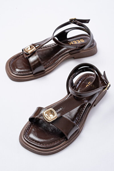 SEEM Γυναικεία σανδάλια Molly με χρυσά αξεσουάρ