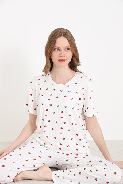 ELİTOL Bamboo Knitted Patterned Women's Pajama Set