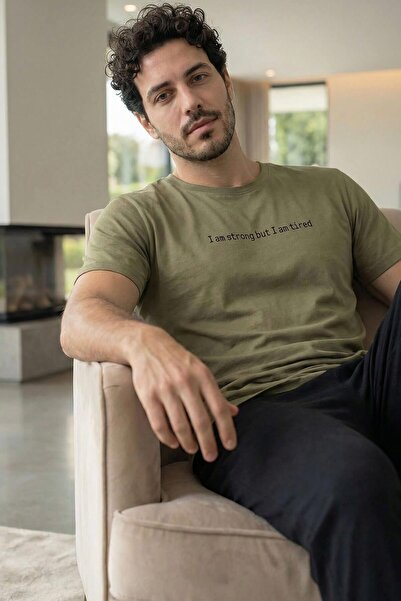 Pijamaevi Ανδρικό σετ πιτζάμες Urban Olive Strong με στάμπα, κοντομάνικο, βαμ...