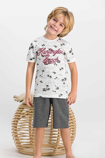 Arnetta Huntington Beach Cream Boys Bermuda Suit