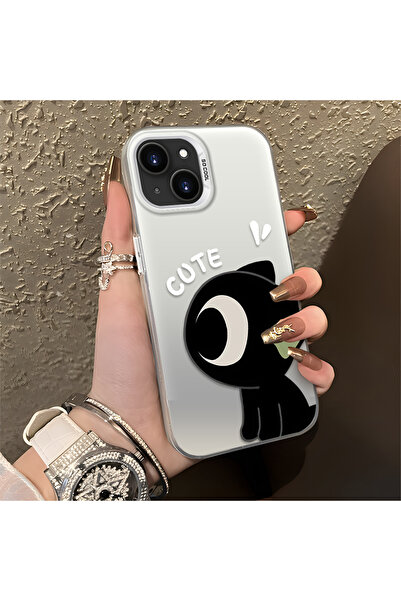 Hontinga iPhone 13 Mini Compatible Silicone Edge Hard Back Anti-Fall Phone Ca...